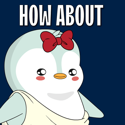 A Penguin With A Red Bow Is Holding Up A Sign That Says No GIF