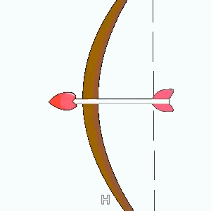 A Penguin With Heart Shaped Eyes And Three Arrows In Its Back GIF