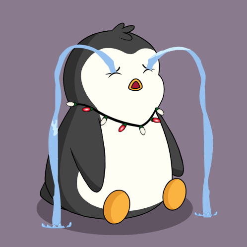 A Penguin With Tears Running Down Its Face GIF