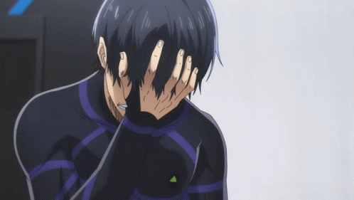 A Person Covering A Man 'S Face With Their Hands In A Cartoon Scene GIF