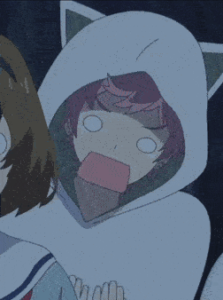 A Person Covering Their Face With Their Hands And The Words " Going To Protect Me " GIF