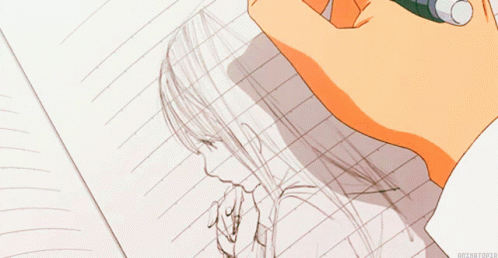 A Person Drawing A Girl On A Piece Of Paper GIF