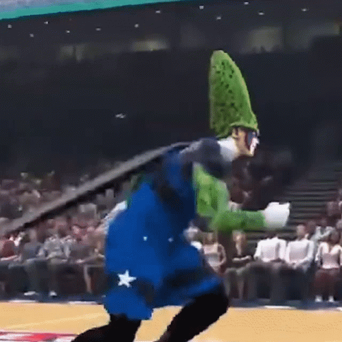 Person Dressed As Cell Playing Basketball GIF