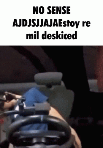 A Person Driving A Car With The Words No Sense Ajdjsjjaestoy Re Mil Deskiced GIF