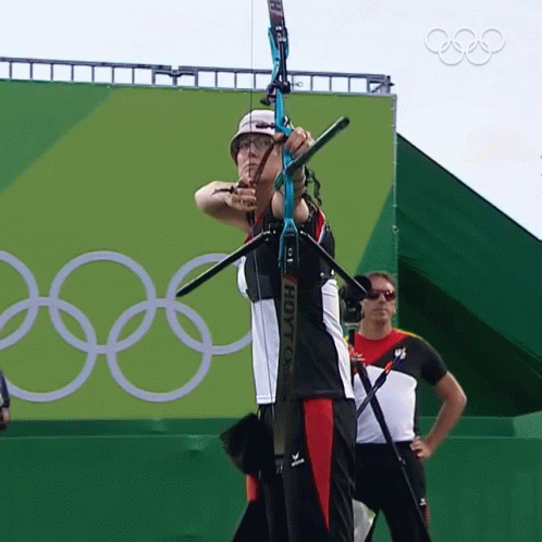 Person Holding Bow And Arrow With Hoyts GIF