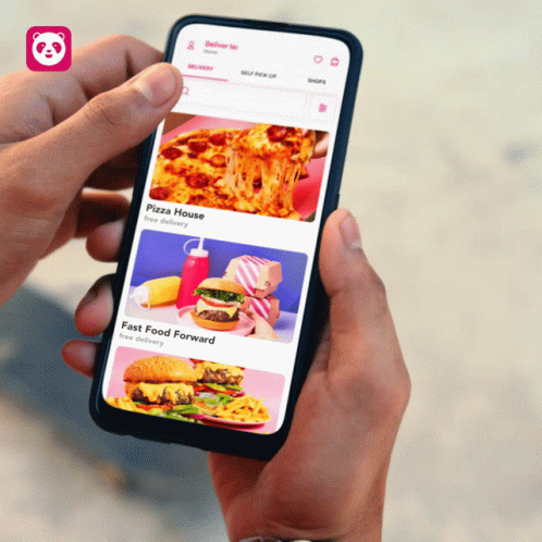 A Person Holding A Cell Phone With A Pizza House App Open GIF