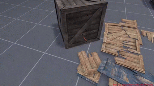 A Person Holding A Gun In Front Of A Wooden Box That Says " Weaponhunters " On It GIF