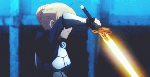 A Person Holding A Sword With Tokyo Mx Written On The Bottom Right GIF