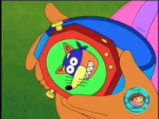 A Person Holding A Watch With A Picture Of A Fox On It GIF