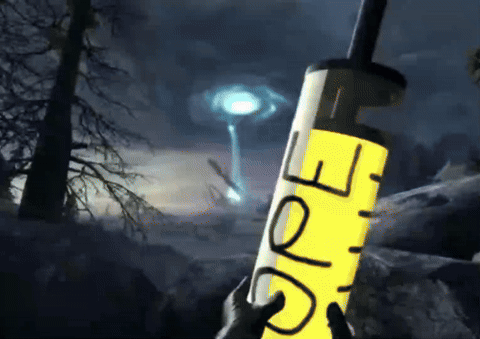 A Person Holding A Yellow Object That Says Off GIF