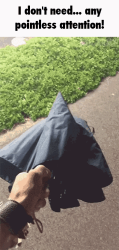 A Person Holding An Umbrella With The Words I Do N't Need Any Pointless Attention GIF