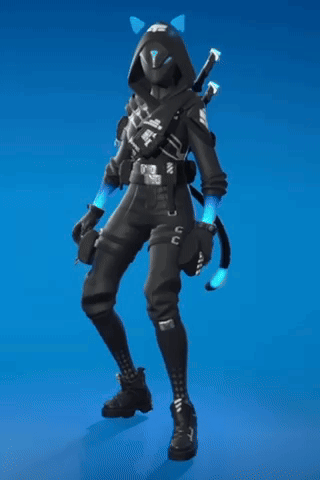 A Person In A Black Outfit Is Holding A Glowing Stick GIF