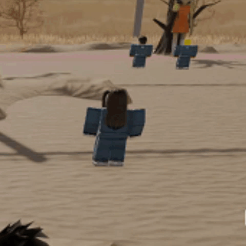 A Person In A Blue Outfit Is Walking In The Sand GIF