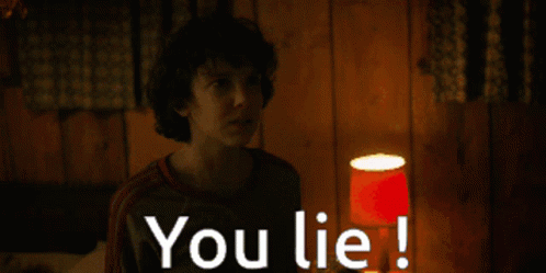 A Person In A Dark Room With The Words " You Lie " Written On It GIF