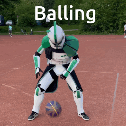 Person In Stormtrooper Costume Bouncing Basketball GIF