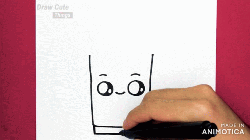 A Person Is Drawing A Cup With A Face On It With A Marker GIF