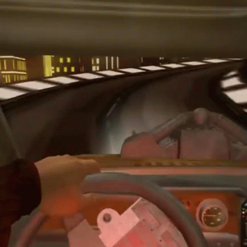 A Person Is Driving A Car In A Tunnel With A Speedometer That Says 400 On It GIF