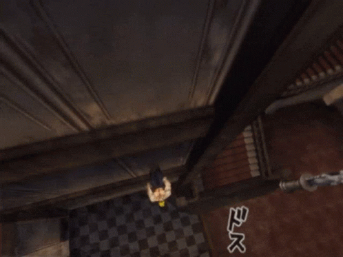 A Person Is Falling Down A Staircase With A Sign Behind Them That Says ' Break ' GIF