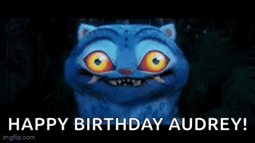 A Person Is Giving Another Person A Credit Card With The Words Touch Grass Happy Birthday Audrey Written On It . GIF