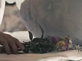 A Person Is Holding A Bunch Of Flowers In Their Hands . GIF