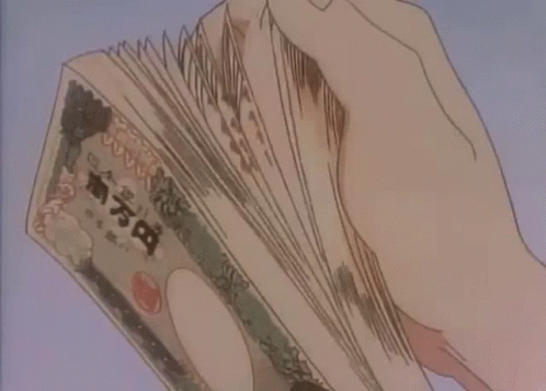 A Person Is Holding A Bunch Of Money In Their Hands . GIF