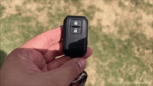A Person Is Holding A Car Key In Their Hand With Youtube.com/namastecar Written On The Bottom GIF