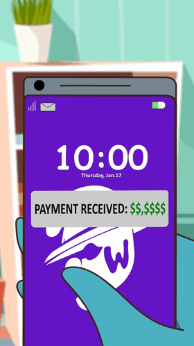 A Person Is Holding A Cell Phone With A Payment Received Message On The Screen GIF
