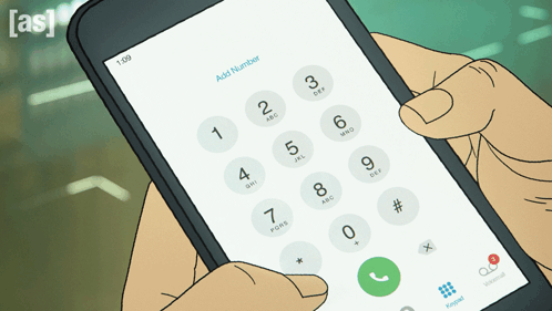 A Person Is Holding A Cell Phone With The Add Number Button On The Screen GIF