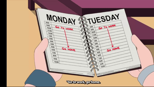 Person Holding Notebook Monday To Tuesday GIF