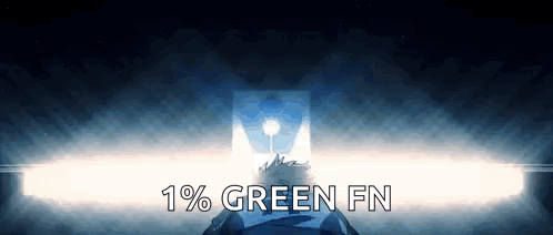 a person is holding a piece of paper with the words `` 1% green fn '' written on it .