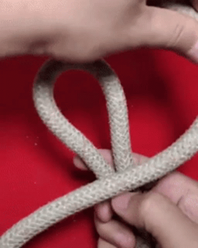 A Person Is Holding A Rope In Their Hands . GIF