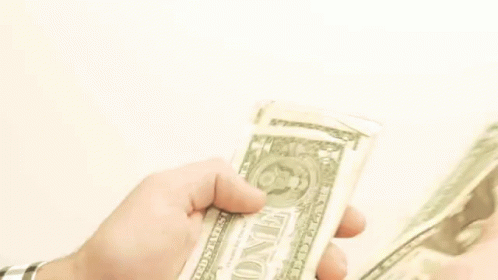 A Person Is Holding A Stack Of One Dollar Bills . GIF