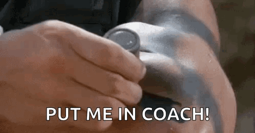 A Person Is Holding A Stethoscope In Their Hand And Saying `` Put Me In Coach ! '' GIF