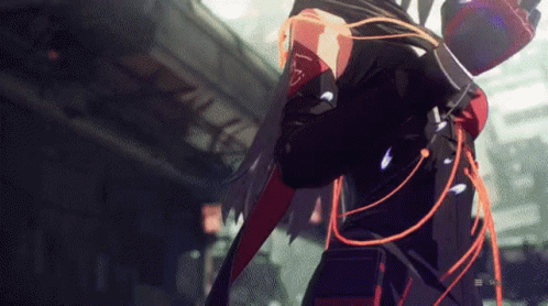 A Person Is Holding A Sword In Their Hand In A Video Game While Standing In A Dark Room . GIF