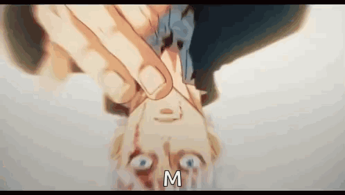 A Person Is Holding Another Person 'S Hand Upside Down And Making A Face . GIF