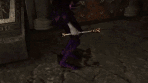 A Person Is Holding Two Guns In Their Hands And One Of Them Is Shooting . GIF