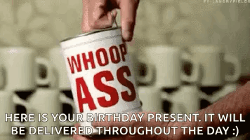 A Person Is Opening A Can That Says Whoop Ass On It . GIF
