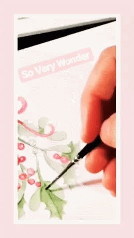 A Person Is Painting A Picture With The Words So Very Wonder Written Above Them GIF