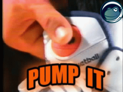 A Person Is Pressing A Button That Says Pump It On It GIF