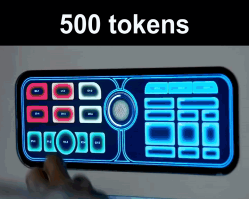 A Person Is Pressing Buttons On A Display That Says 500 Tokens GIF