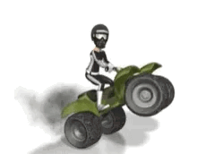 Person Riding Green ATV On Hill GIF