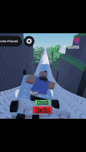 A Person Is Riding A Roller Coaster With A Boost And Brake Button Visible GIF
