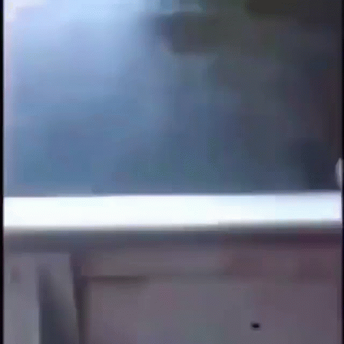 A Person Is Standing In Front Of A Window And Looking Out . GIF