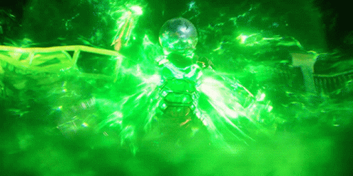 A Person Is Surrounded By A Green Light GIF