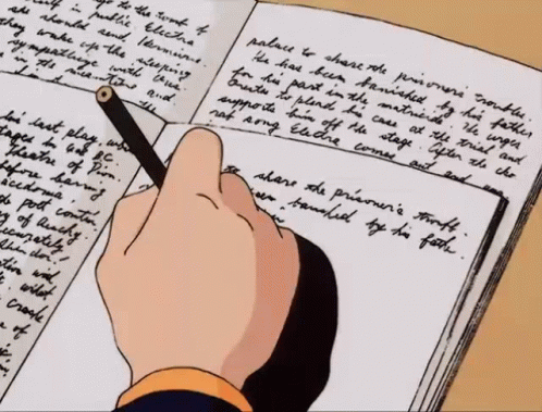 A Person Is Writing In A Book That Says " Palace To Share The Prisoners " GIF