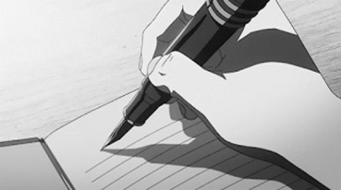 A Person Is Writing On A Notebook With A Pen . GIF