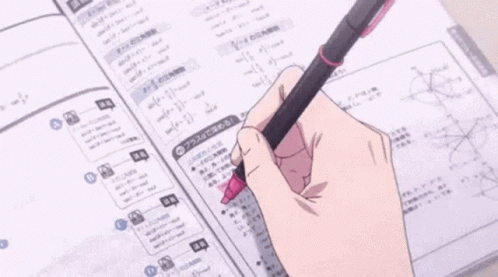 A Person Is Writing On A Piece Of Paper With A Pen In Their Right Hand GIF
