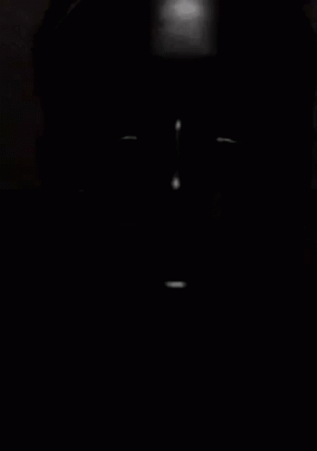 A Person 'S Face Is Visible In The Dark With A Light Shining On It . GIF