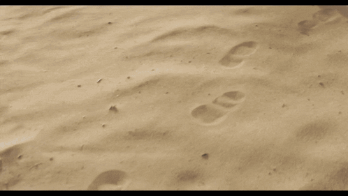 A Person 'S Feet Are Covered In Sand While Walking On A Sandy Beach . GIF