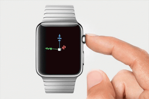 A Person 'S Finger Is Pressing A Button On A Watch That Shows A Compass On The Screen GIF